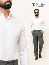 White Full Sleeve Solid Shirt