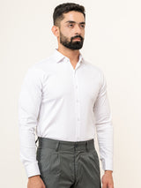 White Full Sleeve Solid Shirt