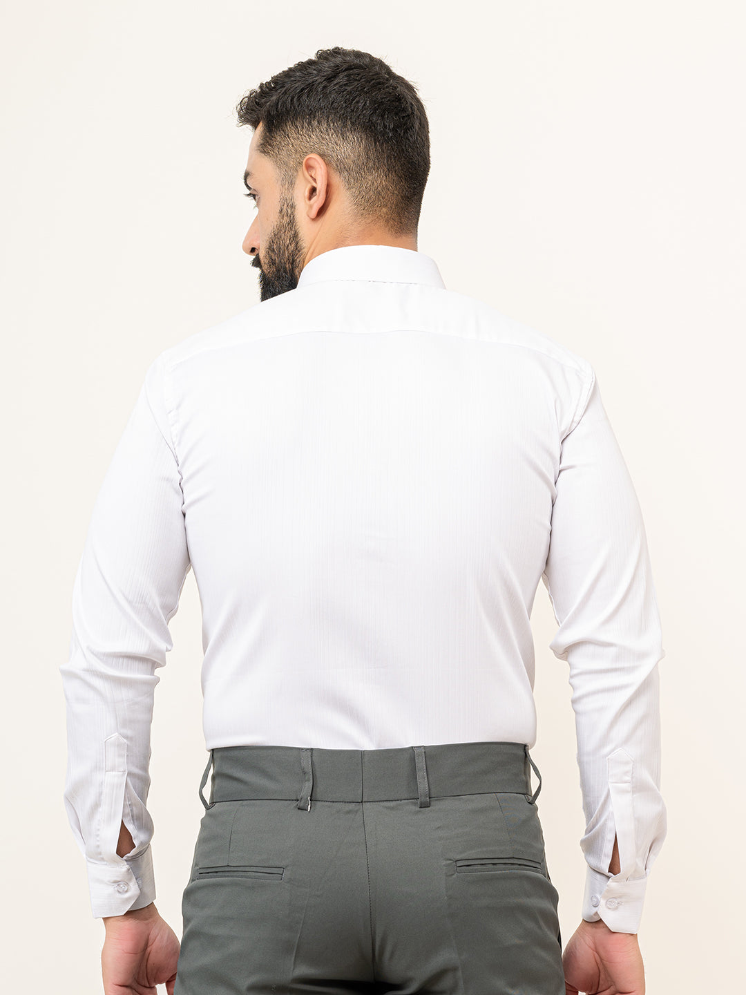 White Full Sleeve Solid Shirt