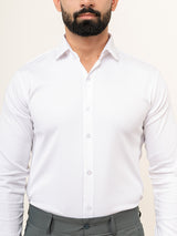 White Full Sleeve Solid Shirt