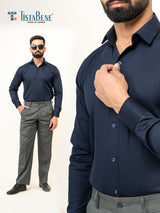 Navy Blue Full Sleeve Solid Shirt