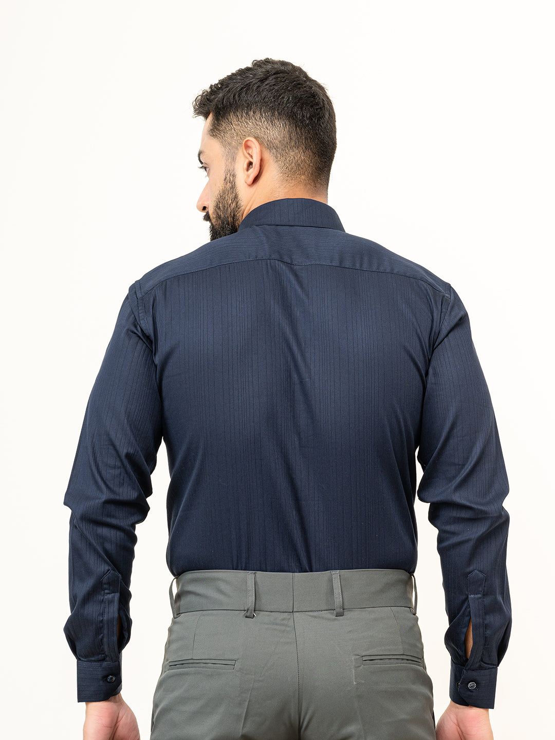 Navy Blue Full Sleeve Solid Shirt