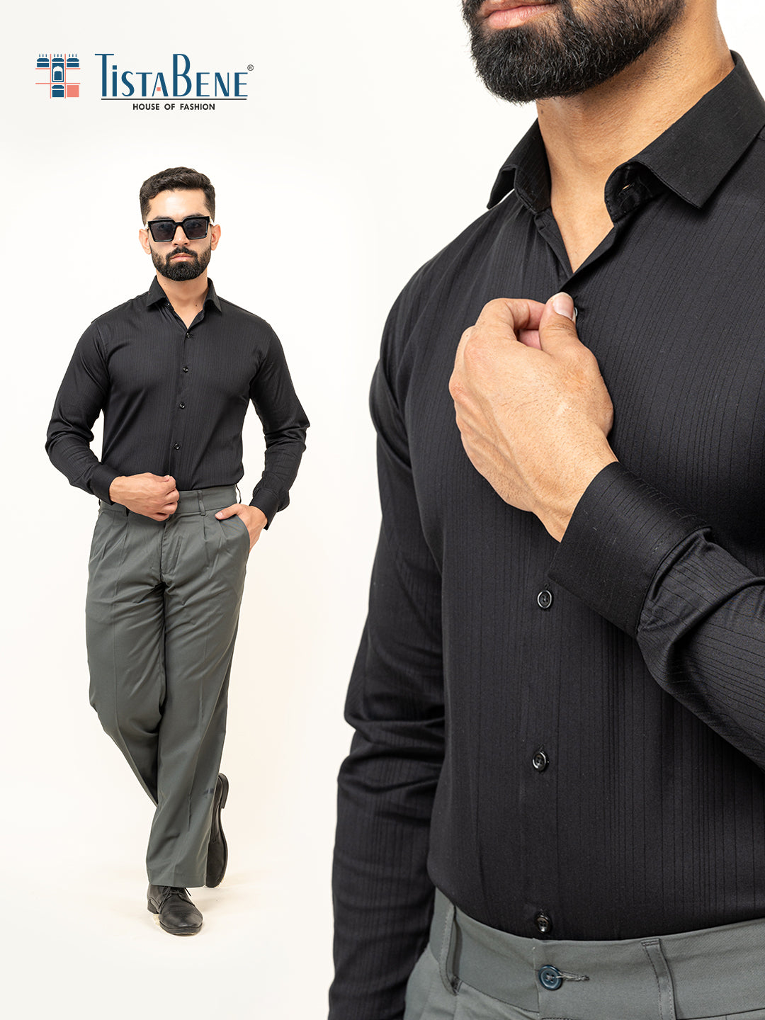 Black Full Sleeve Solid Shirt