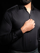 Black Full Sleeve Solid Shirt