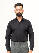 Black Full Sleeve Solid Shirt