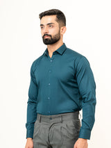 Teal Blue Full Sleeve Solid Shirt