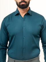 Teal Blue Full Sleeve Solid Shirt