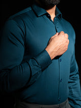 Teal Blue Full Sleeve Solid Shirt