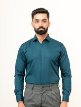 Teal Blue Full Sleeve Solid Shirt