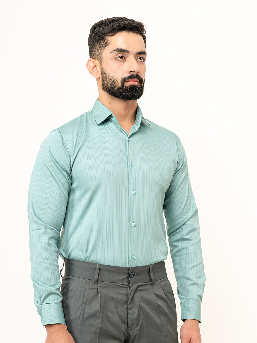 Sea Green Full Sleeve Solid Shirt