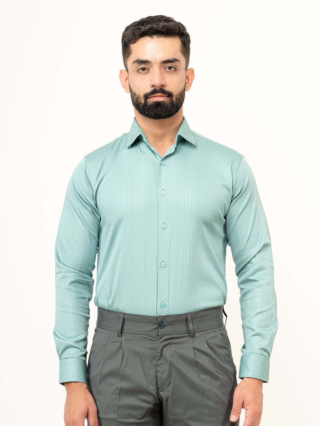 Sea Green Full Sleeve Solid Shirt