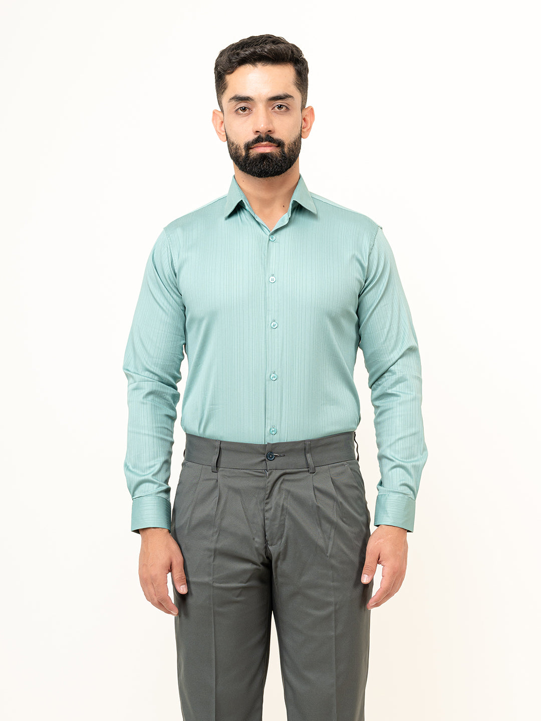 Sea Green Full Sleeve Solid Shirt