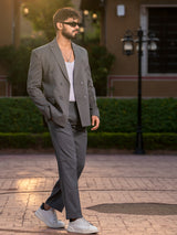 Dark Grey Loose Fit Men's Suit