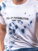 Full Of Possibilities White & Blue Tie Dye T-shirt