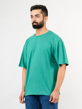 Solid Green Oversized Cotton T-shirt