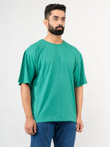 Solid Green Oversized Cotton T-shirt