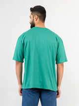 Solid Green Oversized Cotton T-shirt