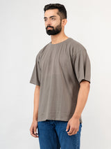 Solid Grey Oversized Cotton T-shirt