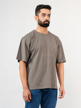 Solid Grey Oversized Cotton T-shirt