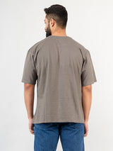 Solid Grey Oversized Cotton T-shirt