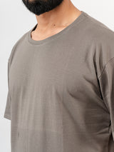 Solid Grey Oversized Cotton T-shirt