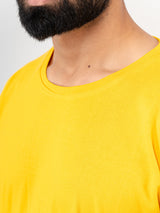 Solid Yellow Oversized Cotton T-shirt