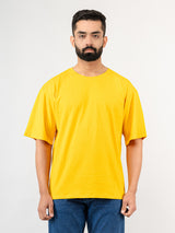 Solid Yellow Oversized Cotton T-shirt