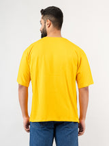 Solid Yellow Oversized Cotton T-shirt