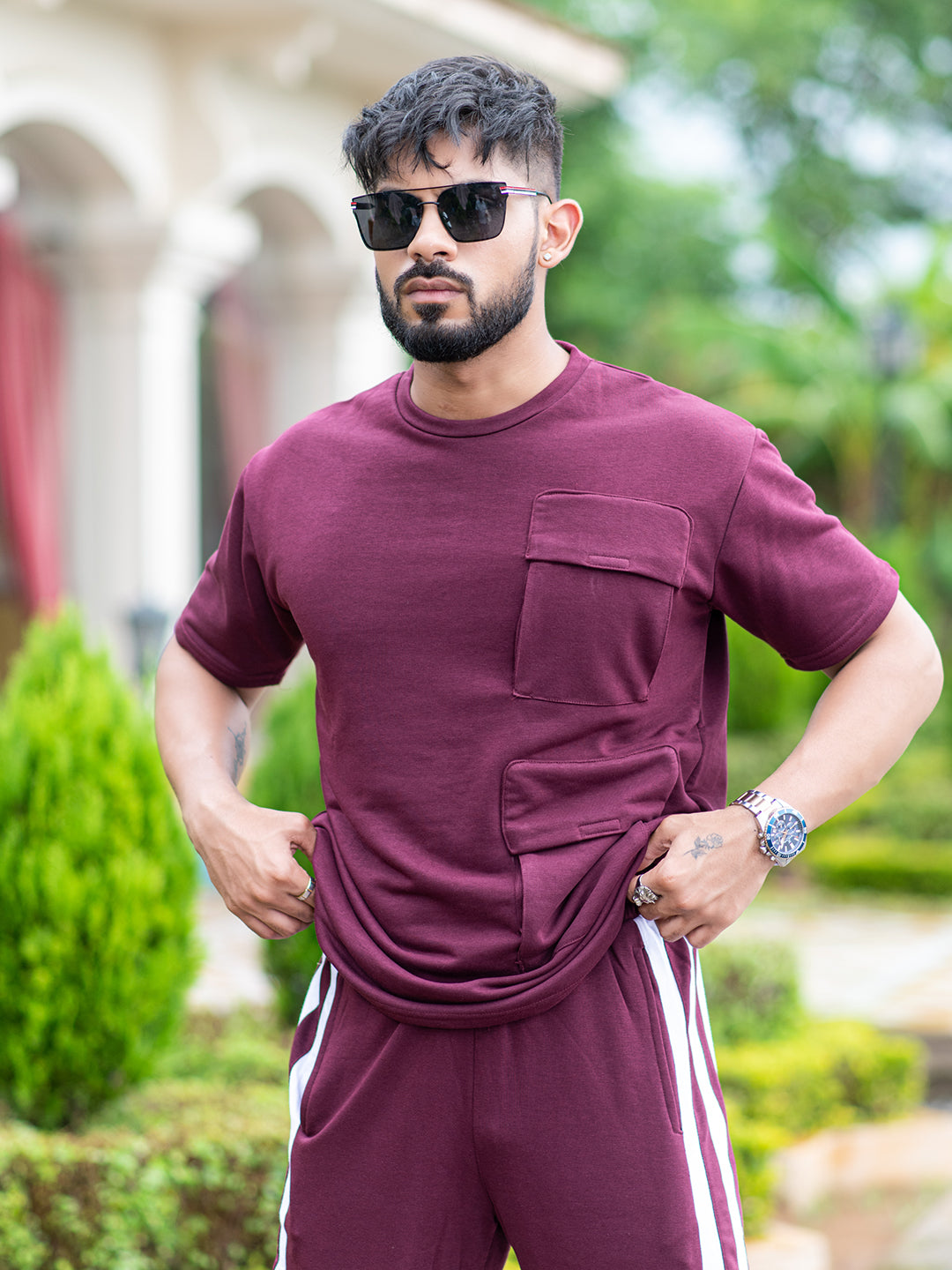 Burgundy t-shirt