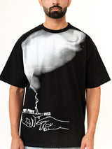 Black No Bad Trips Print Heavyweight Oversized T-shirt