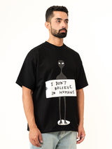 Black Don't Believe in Human Print Heavyweight Oversized T-shirt