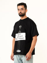 Black Don't Believe in Human Print Heavyweight Oversized T-shirt