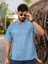 Sky Blue stone wash oversized t-shirt