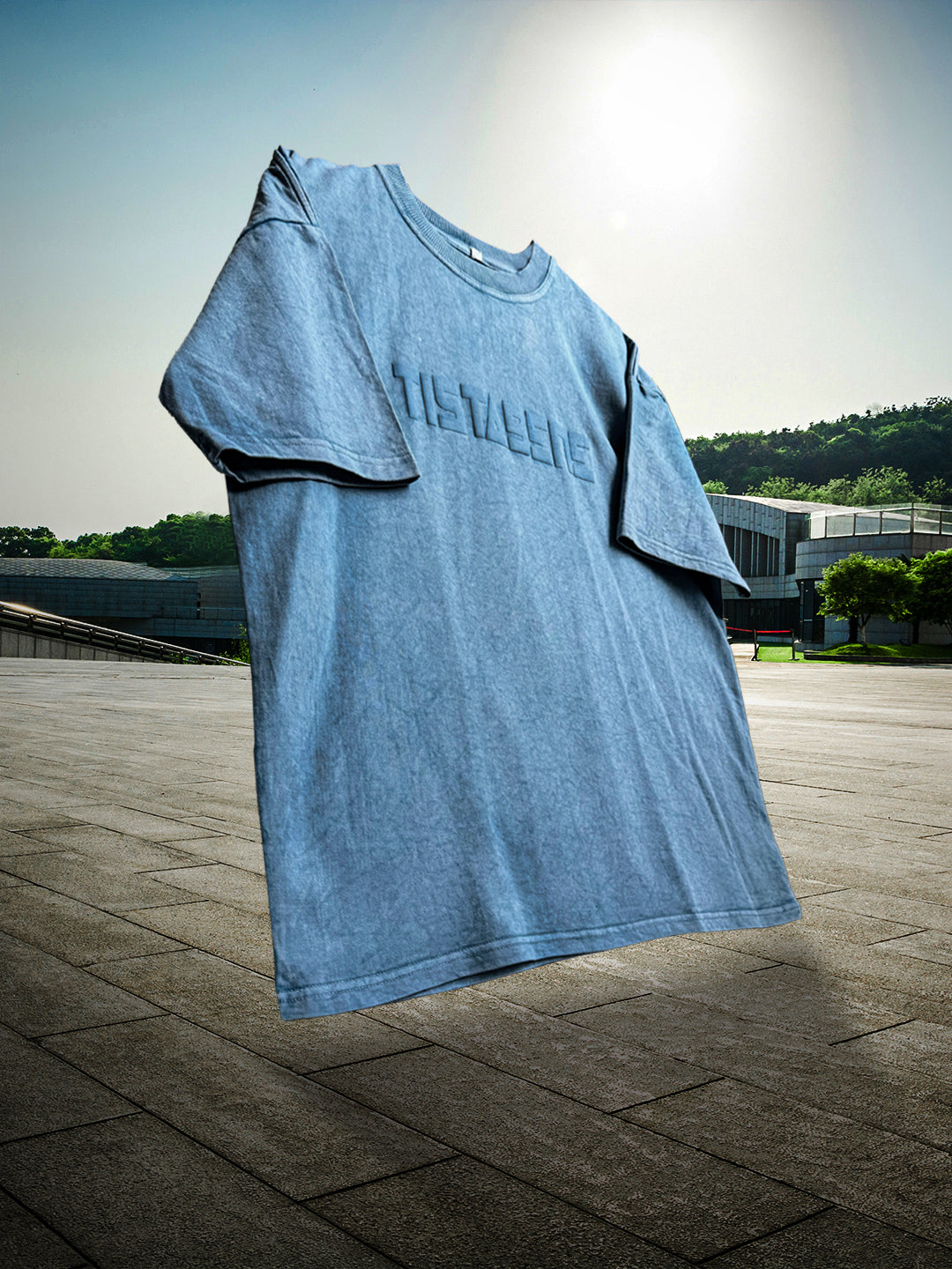 Sky Blue stone wash oversized t-shirt