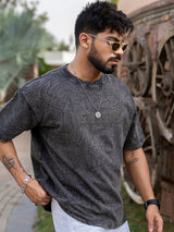 Greyish Brown Stone Wash oversized t-shirt