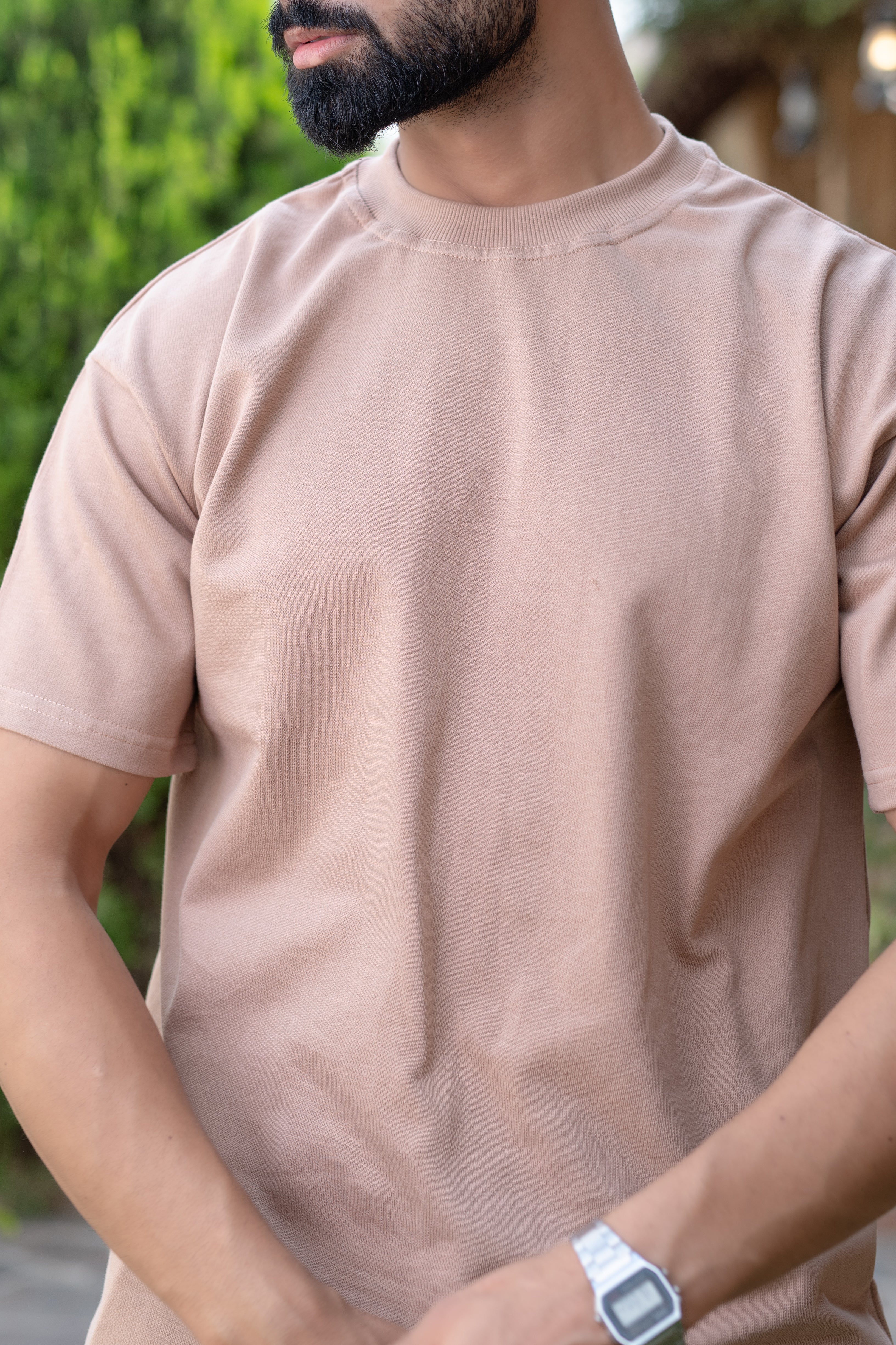 Brown oversize French terry T-shirt