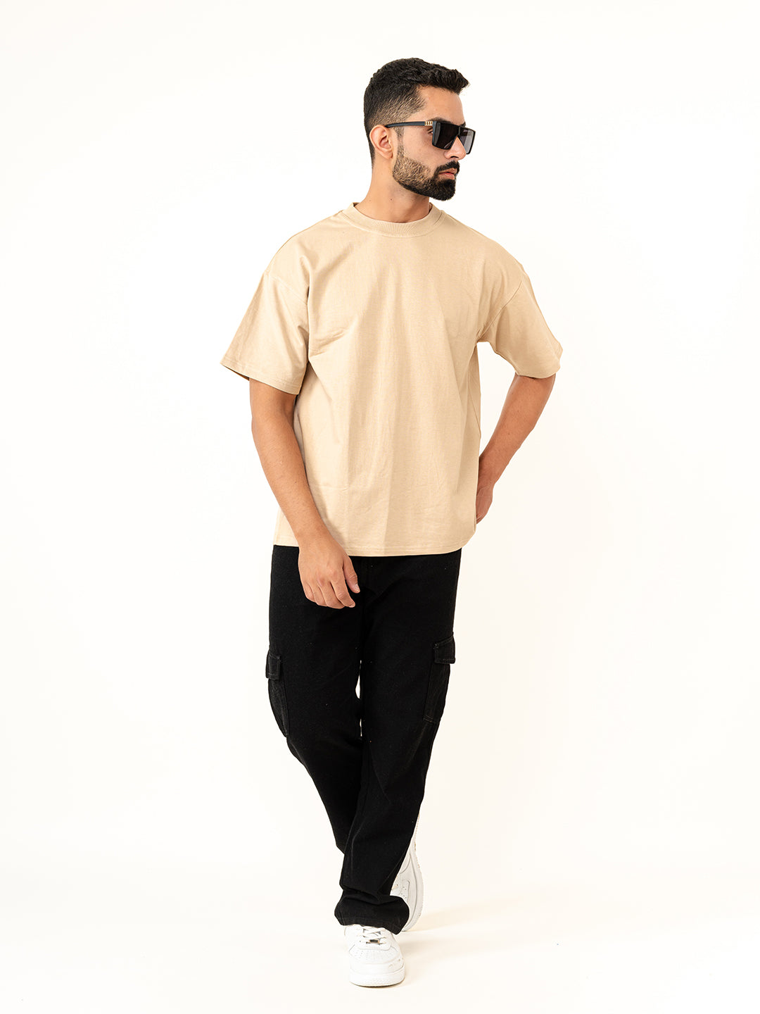 Light brown French Terry Oversized T-Shirt