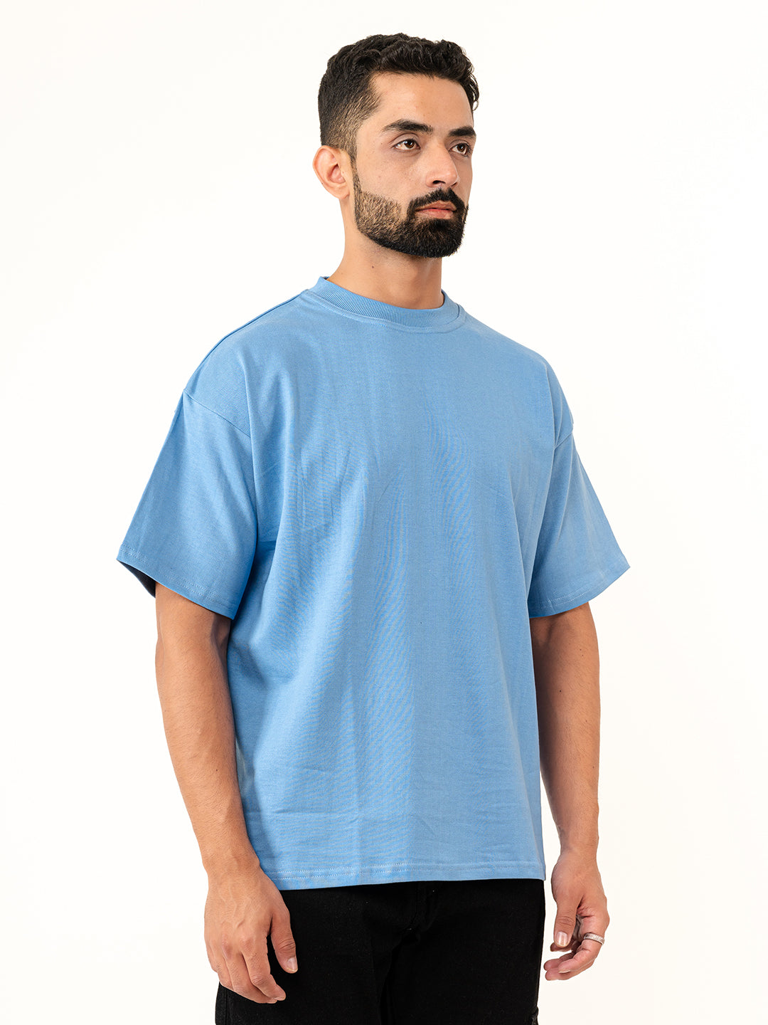 Sky Blue French Terry Oversized T-Shirt