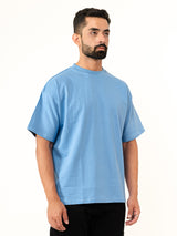 Sky Blue French Terry Oversized T-Shirt