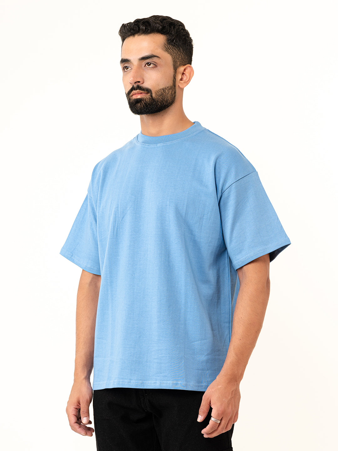 Sky Blue French Terry Oversized T-Shirt