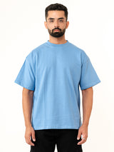 Sky Blue French Terry Oversized T-Shirt