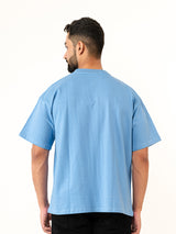 Sky Blue French Terry Oversized T-Shirt