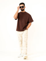 Dark Brown French Terry Oversized T-Shirt