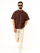 Dark Brown French Terry Oversized T-Shirt