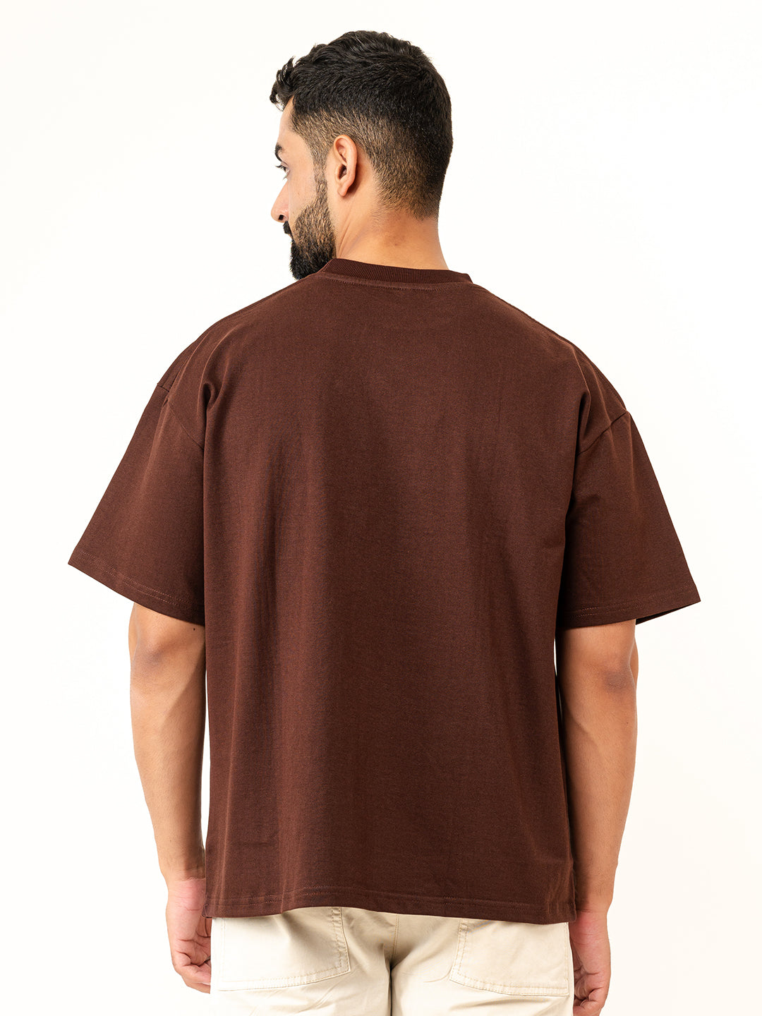 Dark Brown French Terry Oversized T-Shirt