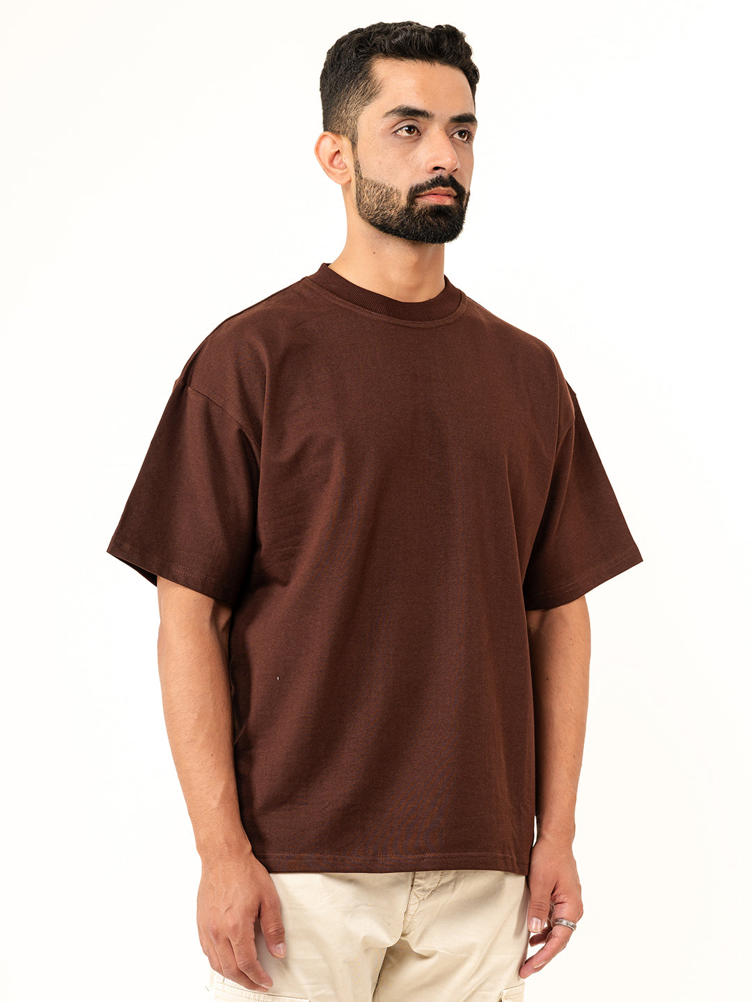 Dark Brown French Terry Oversized T-Shirt