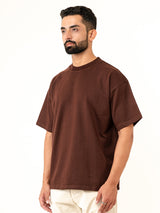 Dark Brown French Terry Oversized T-Shirt