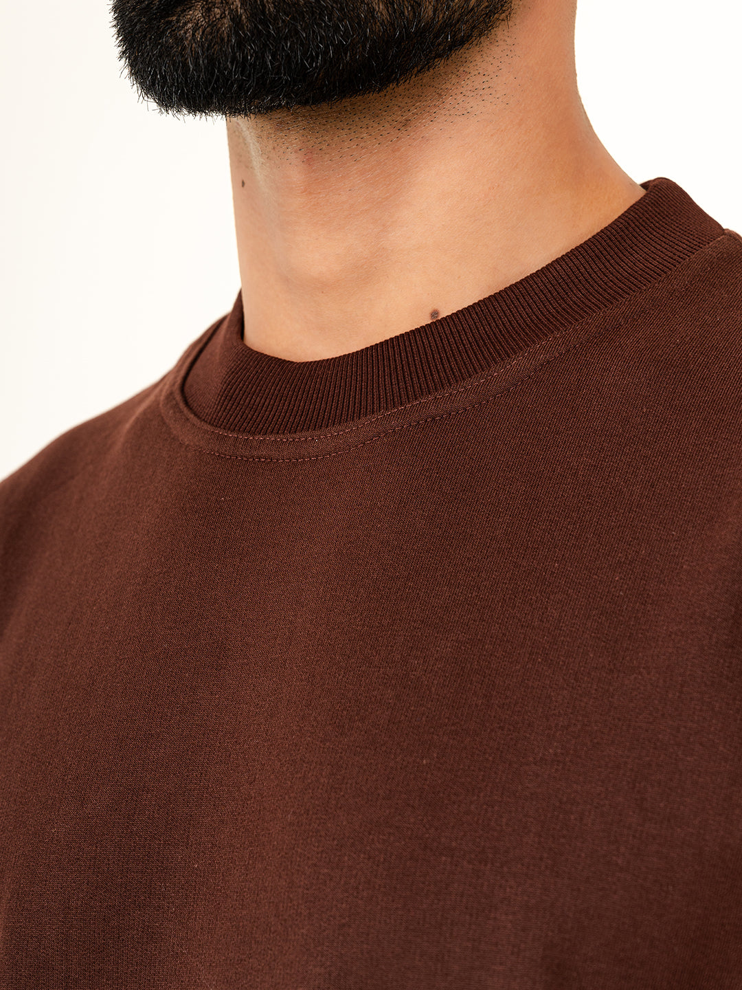 Dark Brown French Terry Oversized T-Shirt