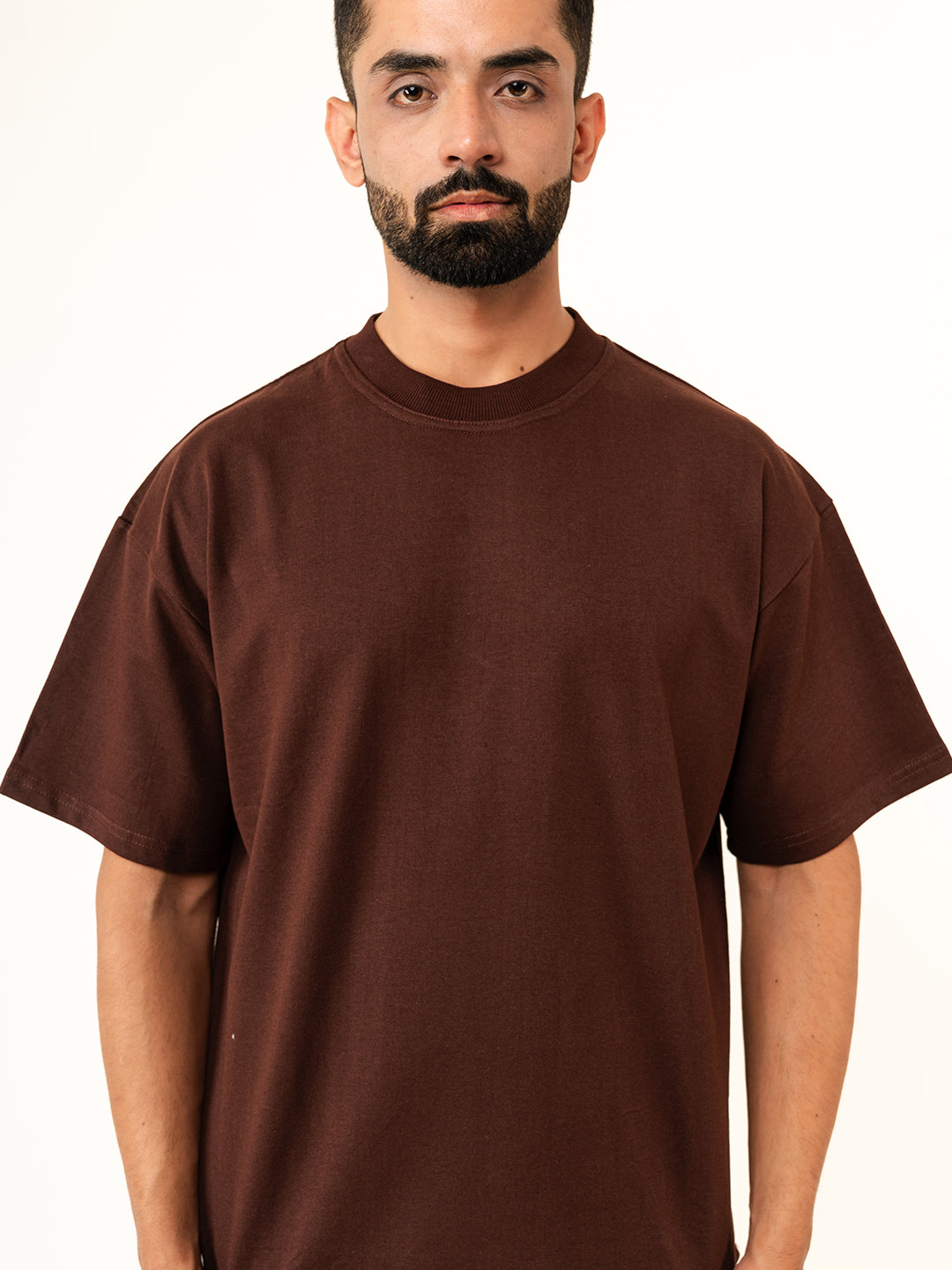 Dark Brown French Terry Oversized T-Shirt