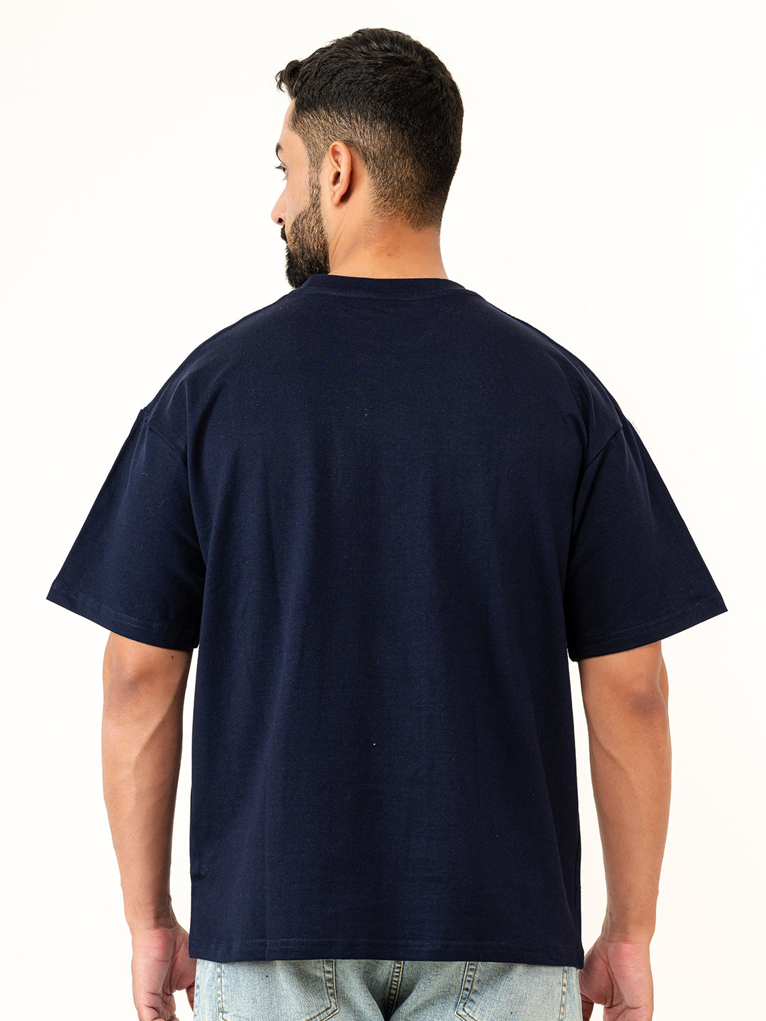 Navy Blue French Terry Oversized T-shirt